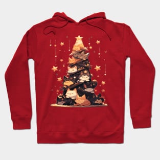 Kawaii Cat Catmas Tree: A Furry Festive Art Christmas Hoodie